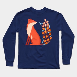 Fox Floral Long Sleeve T-Shirt